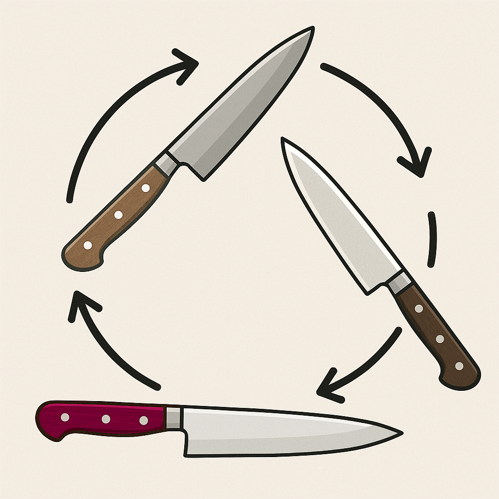 包丁のローテーション
